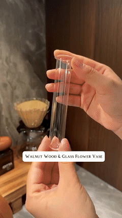 Massiv Trävas med Glas